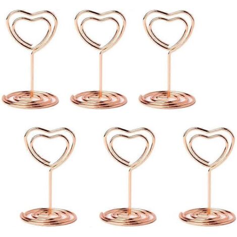 Lot de 20 mini porte-cartes pour assiettes, porte-images et photos numériques de table, support en fil métallique. (1/4)
