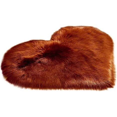 Tapis d'hiver uni en laine imitation, forme de cœur, peluche douce et décorative pour salon, table, canapé ou chambre. (1/5)