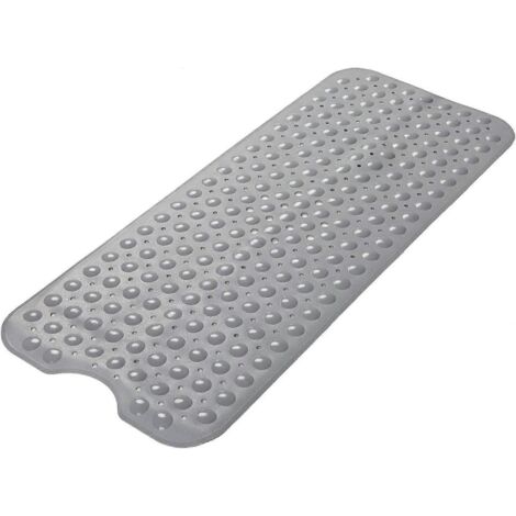 Tapis de baignoire, 99 x 41 cm, tapis de douche antidérapant avec ventouses et trous d'évacuation, tapis de bain (1/3)