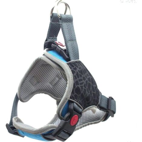 Harnais réfléchissant anti-traction pour chien, sangle de poitrine réglable en nylon pour chiens de petite et moyenne taille. (1/4)