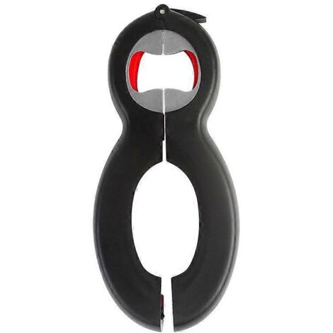 Ouvre-bouteille, ouvre-bocal, 6 en 1, multi-usages, facile à utiliser même avec les mains faibles, avec ouvre-bocal en silicone (1/5)