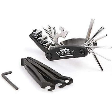 Kit de réparation de vélo multifonction 16 en 1 avec clés Allen et 3 burins (1/5)