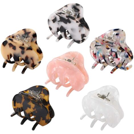 Pinces à cheveux griffes pour femmes et filles, lot de 6, barrettes écaille de tortue de 5,6 cm, pinces à cheveux en acrylique. (1/5)