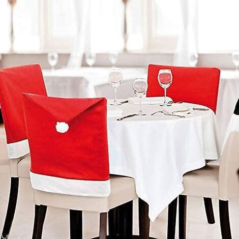20 housses de chaise Père Noël, bonnets de Noël, housses de chaise de Noël (1/3)