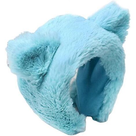 Bandeau d'hiver mignon et doux pour femmes et filles, épais et moelleux, en peluche - Oreilles d'ours rondes, large serre-tête, lavable (1/3)