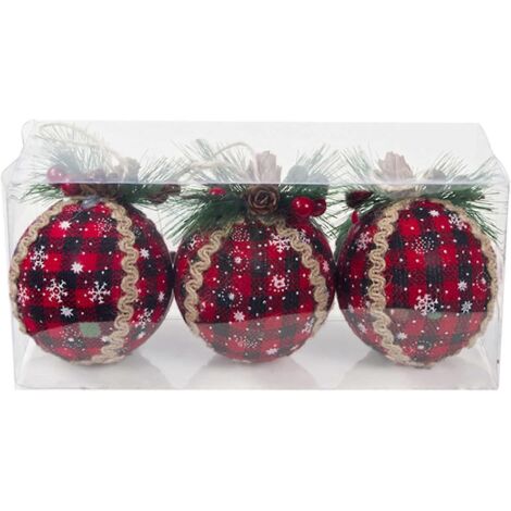 Lot de 3 boules de Noël pour décorer le sapin, boules de Noël incassables en plastique (1/5)