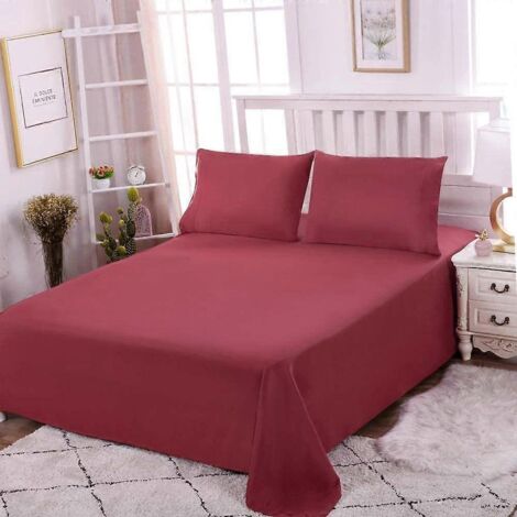 Drap plat 100 % coton pour 1 personne, 200 x 230 cm, sans élastique (1/5)