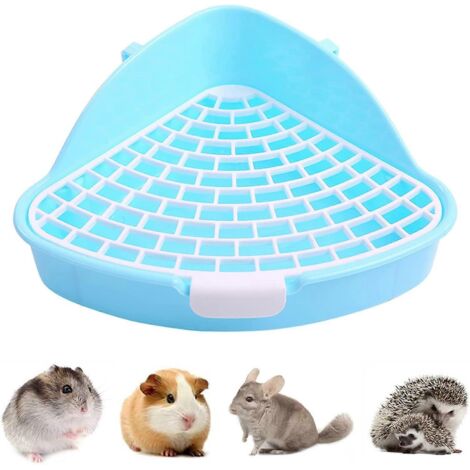Toilettes pour petits animaux avec crochet, bac triangulaire anti-éclaboussures pour l'apprentissage de la propreté (1/5)