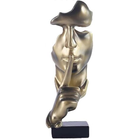 Le silence est d'or, Statues en résine Silence, Ornements artisanaux modernes et simples