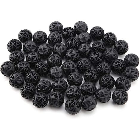 50 billes bioporeuses pour filtration biochimique de l'eau, avec coton. (1/5)