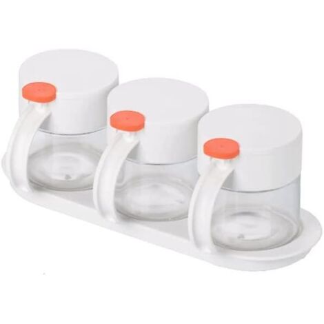 Boîte à épices, flacon à épices en verre, couvercle de conservation orange étanche à l'humidité (1/5)