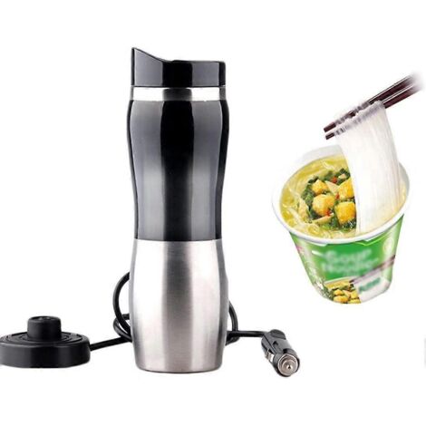 Bouilloire électrique pour voiture, tasse électrique de voiture 12 V 400 ml, chargeur de voiture portable 50 W en acier inoxydable (1/4)