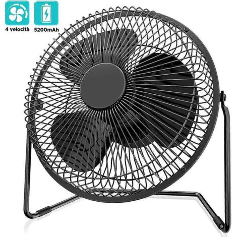 Ventilateur de bureau silencieux USB miniature 8 pouces en métal - Noir (1/3)