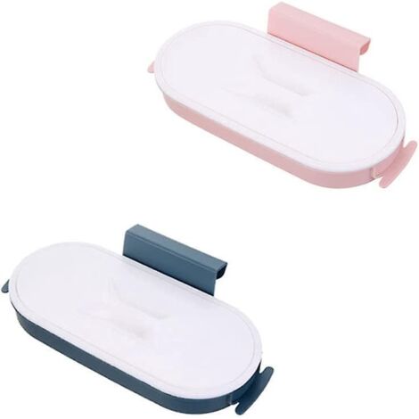 Ensemble de 2 porte-sacs poubelle avec couvercle, porte-sacs poubelle pour placard de cuisine, support de sac poubelle suspendu (1/4)