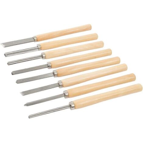 Coffret de 8 outils de tour HSS, ciseaux à bois professionnels pour le travail du bois, outils de bricolage professionnels. (1/5)