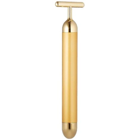 masseur facial en or 24 carats, masseur facial électrique en forme de T, outils de soin de la peau et du visage (1/5)
