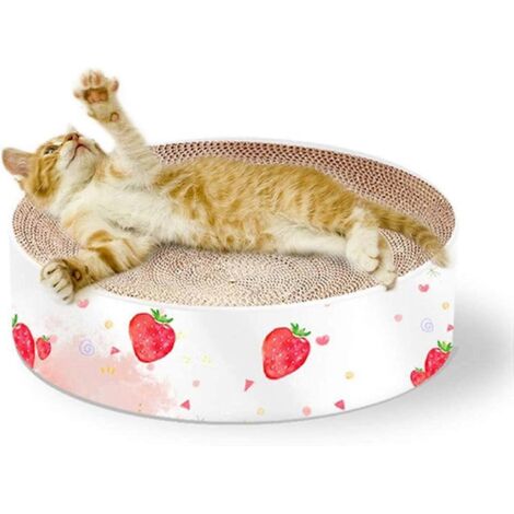 Griffoirs ovales pour chats, panneaux à griffer en carton ondulé recyclé, salon pour chat (1/5)