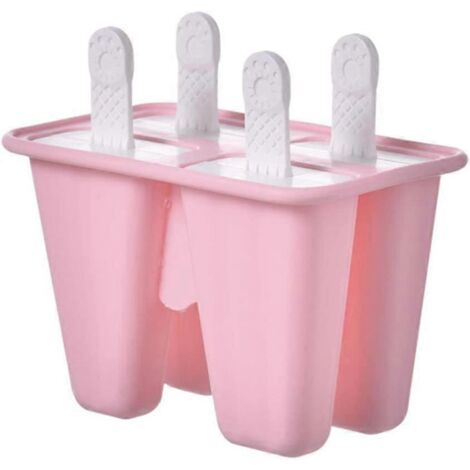 Ensemble de 4 moules à glace en silicone réutilisables, démoulage facile, idéal pour les enfants. (1/5)