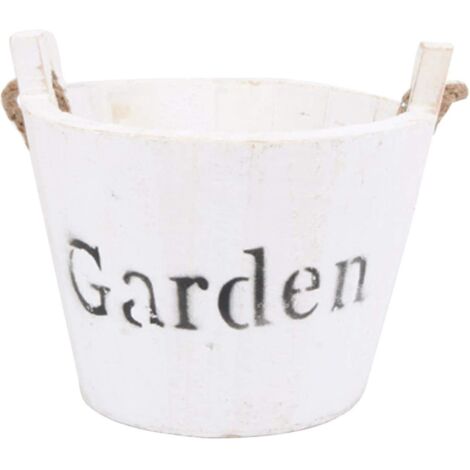Lot de 2 pots de fleurs vintage en bois, décorations créatives pour plantes succulentes de bureau. (1/5)