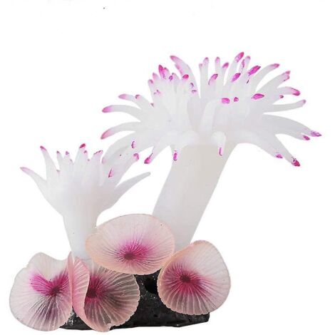 Socle en silice artificielle blanche, base en béton, plantes aquatiques simulées, ornement pour aquarium (1/5)