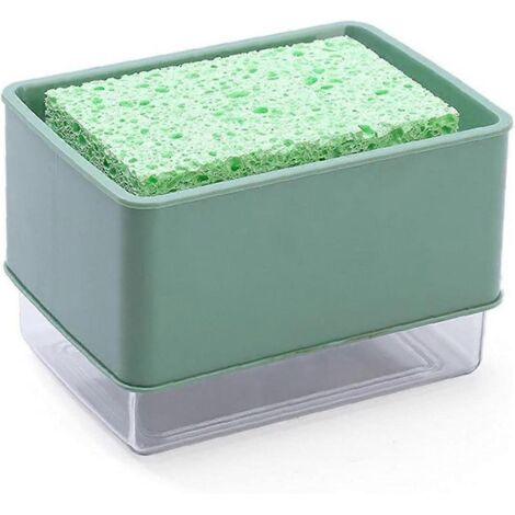 Distributeur de savon pour vaisselle de cuisine 2 en 1, distributeur de détergent, distributeur de savon à pompe manuelle (1/5)