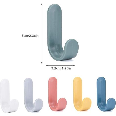 Cintre adhésif, crochet pour sèche-serviettes, 6 crochets adhésifs colorés en ABS à fixer derrière une porte (1/4)