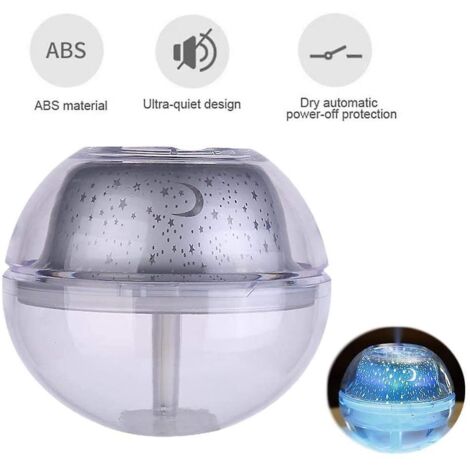 Humidificateur, projecteur de veilleuse cristal USB 500 ml, machine à brouillard ultrasonique de bureau avec éclairage LED domestique (1/3)