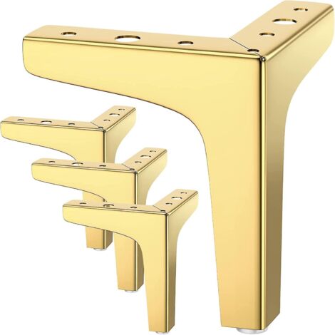 Ensemble de 4 pieds de meuble, supportant jusqu'à 800 kg, pieds de table triangulaires modernes en métal de 10 cm, pieds de meuble en épingle à cheveux pour armoire (1/5)