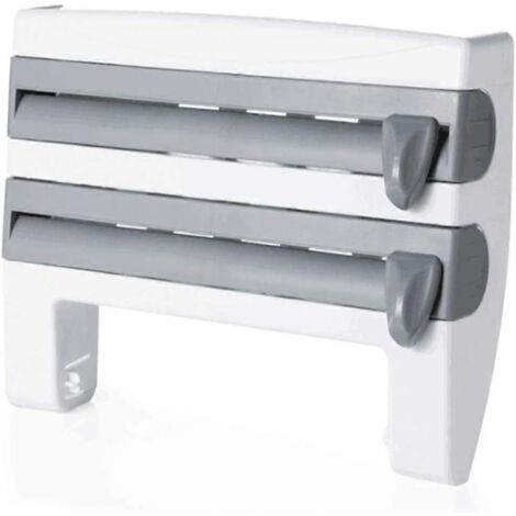 Distributeur mural d'essuie-tout, porte-serviettes en aluminium Ting 4 en 1 (couleur 3), distributeur de film alimentaire (1/5)