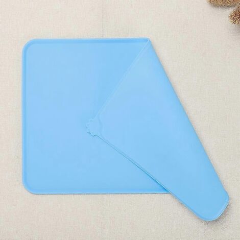 Tapis d'alimentation pour animaux, antidérapant et imperméable, pour gamelles de chats et de chiens, 47 x 30 cm, bleu (1/5)