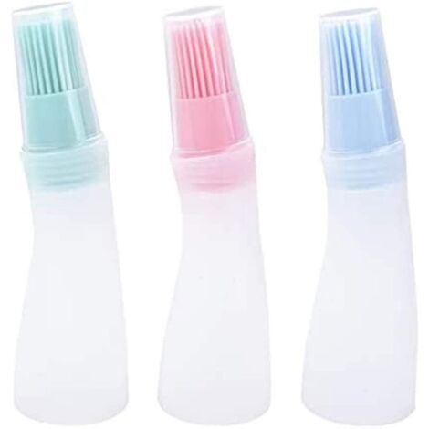 Lot de 3 flacons à huile en silicone résistants à la chaleur, pour le pain, la cuisson et le barbecue. (1/5)