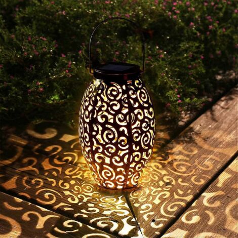 Lampes solaires suspendues, décoration de jardin solaire extérieure, lanterne creuse étanche (1/5)