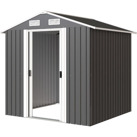 Abri de Jardin en Acier avec 2 Portes Coulissantes, Noir, 2,6 m² (1/4)