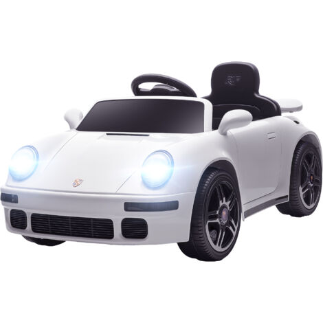 Voiture électrique enfant 12V avec télécommande 2,4G phares musique klaxon blanc 103x55x44 cm (1/5)