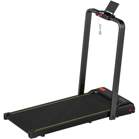 Tapis de course pliable 2 en 1, inclinaison 10%, vitesse 6 km/h, moteur 2,0 CV, télécommande, 109x48x100 cm, noir (1/5)