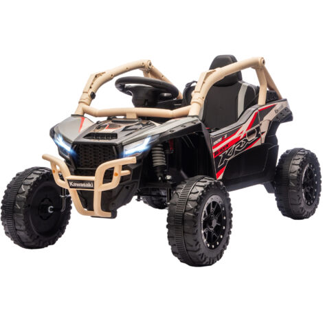 Voiture électrique enfant UTV Kawasaki Teryx KRX 1000 12V 2 moteurs 25W télécommande 2,4 GHz 100x64x56 cm jaune (1/5)