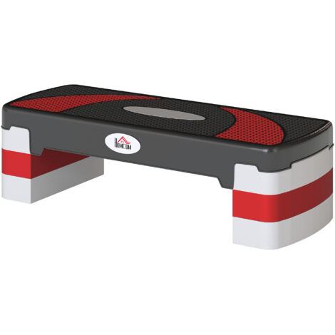Mini stepper fitness aérobic noir et gris clair 80x31x20 cm antidérapant réglable Aosom.fr FFHandball (1/5)