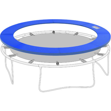 Tapis de protection de rechange bleu Ø 244 cm pour trampoline, résistant aux UV et anti-déchirure (1/5)