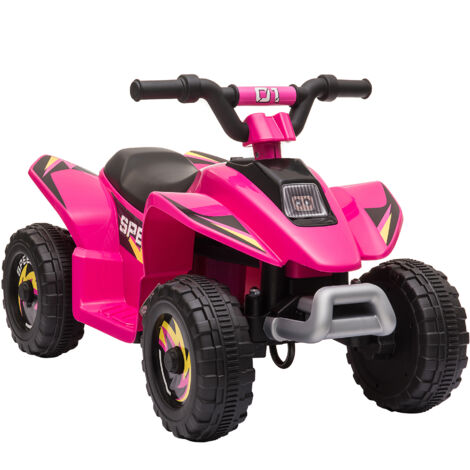 Quad électrique enfant 18-36 mois, voiture batterie 6V avec marche avant/arrière, 72x40x45,5 cm rose (1/5)