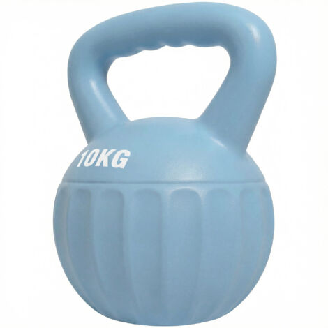 Haltère Kettlebell 10 kg, poignée antidérapante, boule de fonte, musculation, entraînement, salle de sport, bleu (1/5)