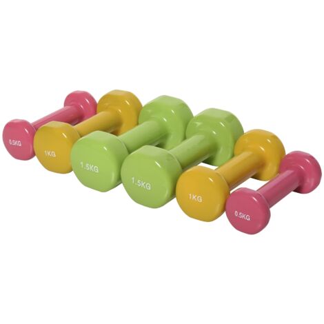 Set 6 Haltères Poids avec Valise 0.5kg 1kg 1.5kg en Acier et PU (1/5)