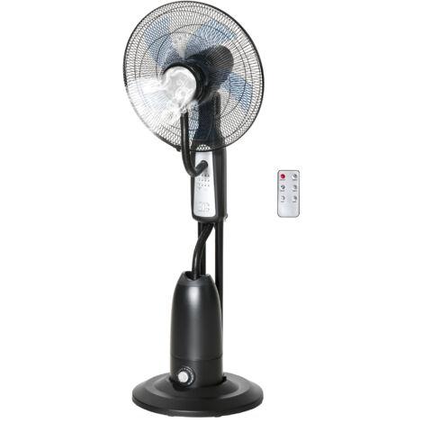 Ventilateur Brumisateur et Déshumidificateur Oscillant 70° avec 3 Modes, Télécommande et Minuterie 7.5h, Réservoir 2.8L, 90W, Ø44.5cm x 120cm (1/5)