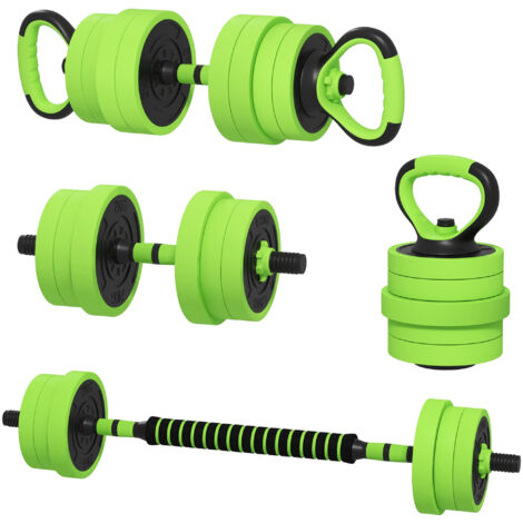 Kit Poids de Sport 40kg 4-en-1, Utilisable comme Kettlebell, Haltères et Barres (1/5)