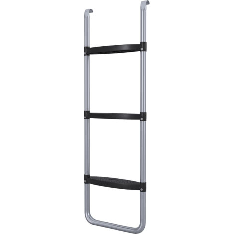 Échelle réglable 2 ou 3 marches pour trampoline, acier argenté, 97x32 cm (1/5)