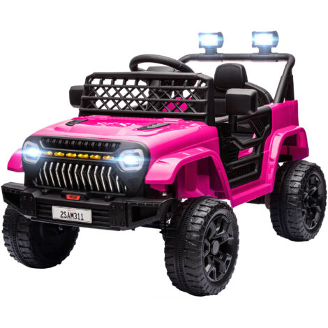 Voiture électrique enfant 4x4 2,4GHz, 2 moteurs 12V, vitesse variable, musique, klaxon, phares LED, noir (1/5)