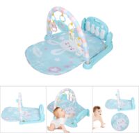 Tapis de jeu musical bébé, tapis d'éveil sonore interactif pour enfants, jouet éducatif bleu