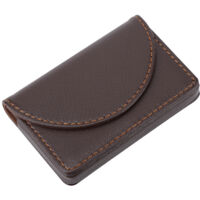 Étui portable en cuir pour cartes de visite et cartes de crédit, porte-cartes professionnel (Café)