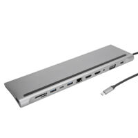 Station d'accueil 12-en-1 USB-C avec Double HDMI, VGA, RJ45 et Charge PD - Affichage Miroir
