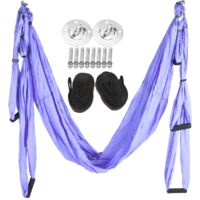 Hamac de Yoga Léger Anti-Gravité, Accessoire de Fitness Maison, Swing Yoga Bleu Violet