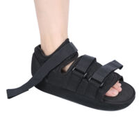 Chaussure de marche post-op pour protection du pied - Bottine de soutien pour fracture (Noire, Taille S)